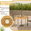 4-Person Large Square Dining Table Outdoor Acacia Wood Patio Bistro Table