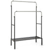 Metal Clothes Stand Rack Height Adjustable Clothing Rack with 2 Rods