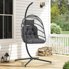 Hanging Egg Chair With Stand Rattan Garden Balcony Swing Egg Hammock In/Outdoor