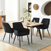 2PCs Dining Chairs Velvet Metal Legs Leisure Reception Chair Restaurant Black