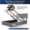 Modern Double Single Metal Bed Frame Upholstered Headboard with LED Lights Grey