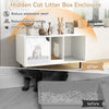 Cat Litter Box Enclosure Large Hidden Cat Washroom w/ Storage-White