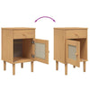 Bedside Cabinet SENJA Rattan Brown 40x35x65 Solid Wood Pine R9Z6