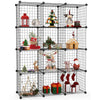 12 Cube Storage Shelf Rack DIY Wire Grid Bookcase Display Cabinet Organiser