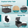 Patio Sectional Sofa Set with Cushions & Storage Box-Off White