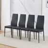 Small Space Dining Set 5Pcs Square Dining Table+ 4 Dining Chair Set Black Wooden