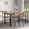6Pcs Dining Table & Chairs Set Kitchen Furniture With Storage Bench Space-Saving