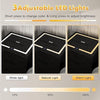Black Bedside Table with Wireless Charging, USB Charging Station & LED Lights