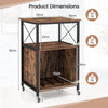 Mid-Century Side Table Record Player Stand Turntable Stand-Brown