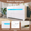 Sideboard Storage Cabinet Dresser Chest of Drawers with RGB LED App Control