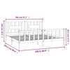 LAPOOH Bed Frame with Headboard Grey Solid Wood Pine 200x200 ,Bed Frame,Bed B8Y2