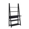 Corner Computer Desk With Shelves Black Home Office Ladder Bookcase Workstation
