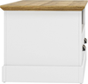 Coffee Table 2 Drawer Storage Rectangular Living Room Cabinet Wood Metal White