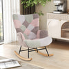 Upholstered Nursery Rocker Accent Chair Tufted Wingback Leisure