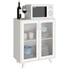 Sideboard Kitchen Buffet Cupboard Console Table with Glass Doors Cabinet 2 Shelf