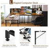 L-Shaped Corner Computer Desk Industrial PC Table Workstation Home Office Large