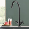 Stainless Steel Kitchen Sink Faucet Mixer Tap Spout Dual Lever Pipe Kits