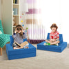 4-Piece Convertible Kids Couch or 2 Chairs Girls Boys Modular Sofa and Play Set