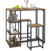 2 Person Dining Furniture Set 3-Piece Bar Table Set-Brown