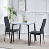 Small Space 3Pcs Square Dining Table+ 2 Dining Chair Set Dining Room Set Wooden