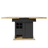 Extendable Dining Table with Wooden Effect Worktop Storage Cabinet Kitchen Table