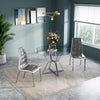 Set of 4 High Back Leather Kitchen Chair Dining Chairs Metal Leg Home Restaurant