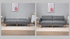 3 Seater Linen Sofa Bed with Adjustable Backrest for Living Room
