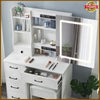Dressing Table Makeup Desk Vanity Set White Mirror Drawers Stool 10 LED Lights
