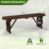 2-Seat Garden Bench Patio Dining Chair Carbonized Wood Rustic Bench 325KG Load
