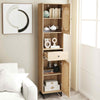 Kitchen 170cm PE Rattan Floor Cabinet w/ Open Compartment & Drawer