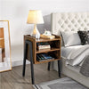 3-Tier Sofa Side End Table Stackable Bedside Table with Metal Frame for Bedroom