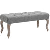Tufted Upholstered Accent Bench Window Seat Fabric Ottoman Bed End Stool