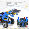 12V Battery Powered Kids Ride On Excavator Electric Motorized Truck Toy-Blue