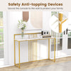 Modern 122cm Console Table Faux Marble Top Entryway Table Narrow Sofa Side Table