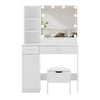 Dressing Table Makeup Vanity Desk With LED Lighted Mirror & 2 Drawers 1cabinet
