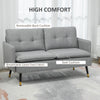 2-Seater Fabric Sofa Button Tufted Loveseat Couch Cushions for Living Room Grey
