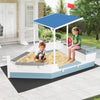 Fir Wood Sandbox Backyard Ship-like Playhouse w/Sloping Canopy