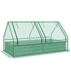 Raised Garden Bed with Greenhouse, Planter Box with Cover, Green and Dark Grey
