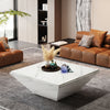 Tribesigns Coffee Table, Square Coffee Table with Faux Marble Tabletop, White