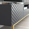 180cm TV Unit I Sideboard Cabinet I Cupboard TV Stand I Grey Gold Carved Doors