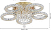 LED Ceiling Light Crystal Gold Chandelier Living Room Bedroom Dimmable w. Remote