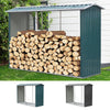 Garden Log Storage Shed GalvanisedSteel Outdoor Firewood Store Rack Fire Shelter