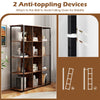 Industrial Open Shelf Display Rack with 2 Anti-tipping Kits-Brown