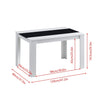120×80cm White+Black Dining Table for 2-6 Wooden Kitchen Table Writing Table