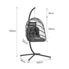 Hanging Egg Chair With Stand Rattan Garden Balcony Swing Egg Hammock In/Outdoor