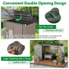 Outdoor Trash Can Storage Shed w/Galvanized Steel Frame-Grey