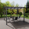 Gazebo Backyard Pool Garden Pergola Canopy Sun Shade Shelter w/ Retractable Roof