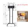 Extra Large Floor TV Stand TV Mount Adjustable Height Free Standing Home Office