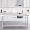 Stainless Steel Work Table Commercial Catering Bench 2-6 FT with / no Backsplash