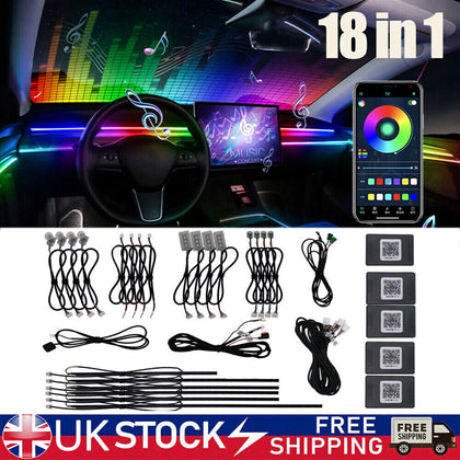 18 in 1 Full LED Bead Symphony Dream Car Interior Ambient Lighting Light Bulbs